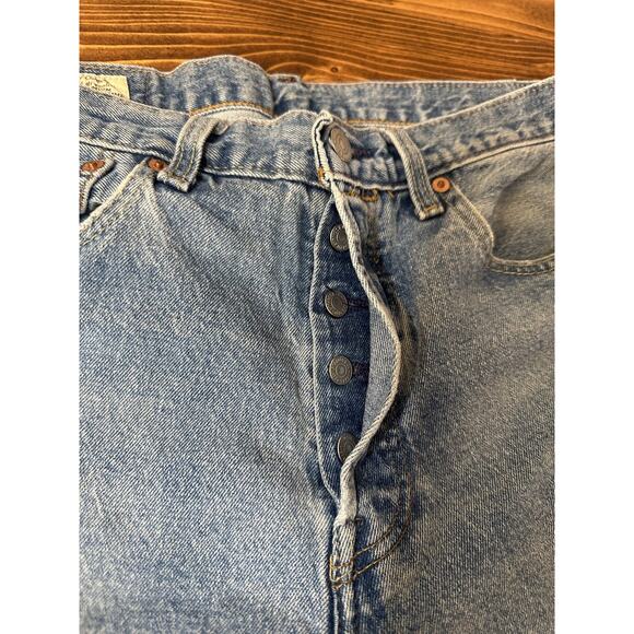 Levis 501 93 Jeans Men 32x32 Blue Premium Distress Denim Button Fly USA - Picture 8 of 9